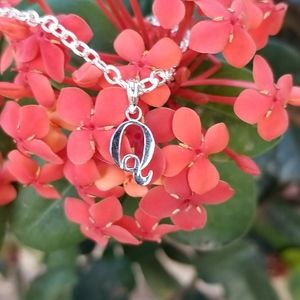 Sterling Silver Initial Q necklace